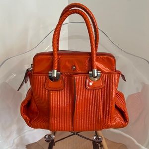 Authentic Chloe Patent Leather Orange Shoulder Bag